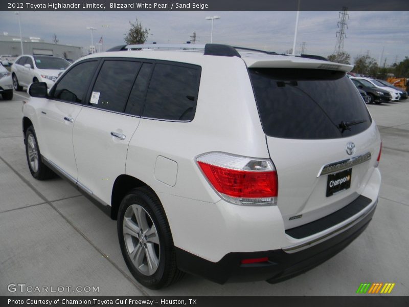 Blizzard White Pearl / Sand Beige 2012 Toyota Highlander Limited