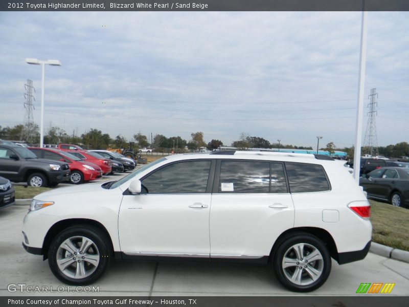 Blizzard White Pearl / Sand Beige 2012 Toyota Highlander Limited