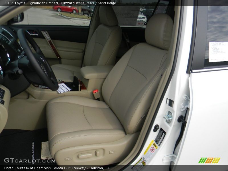 Blizzard White Pearl / Sand Beige 2012 Toyota Highlander Limited
