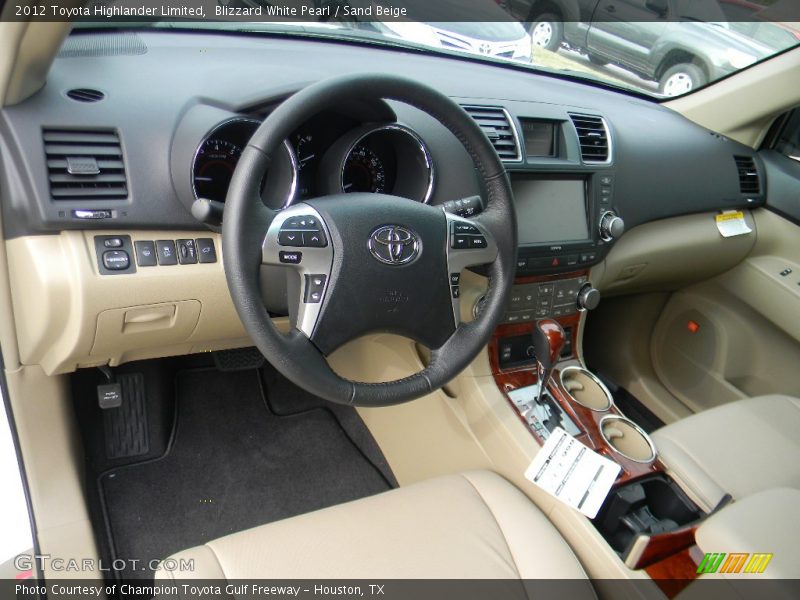 Blizzard White Pearl / Sand Beige 2012 Toyota Highlander Limited