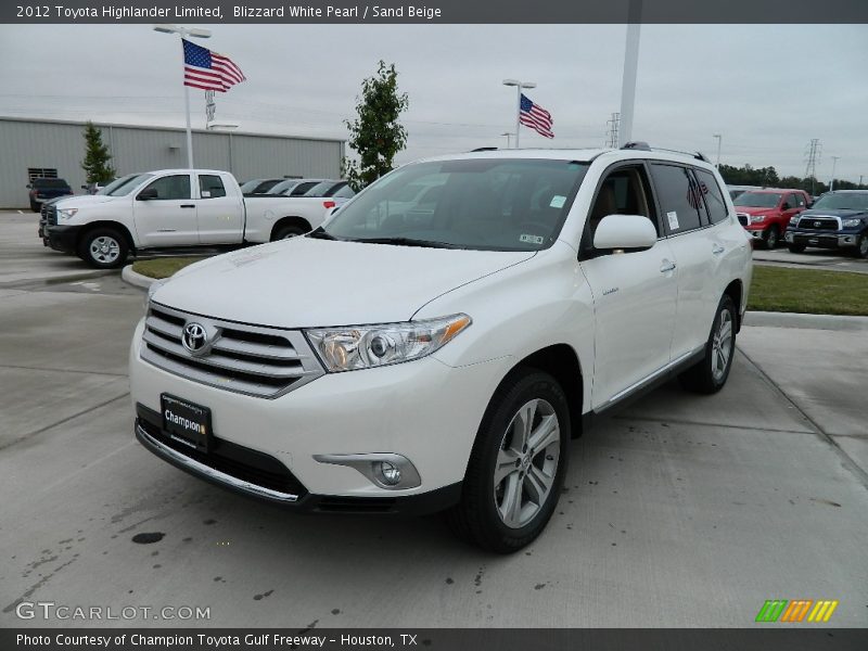 Blizzard White Pearl / Sand Beige 2012 Toyota Highlander Limited