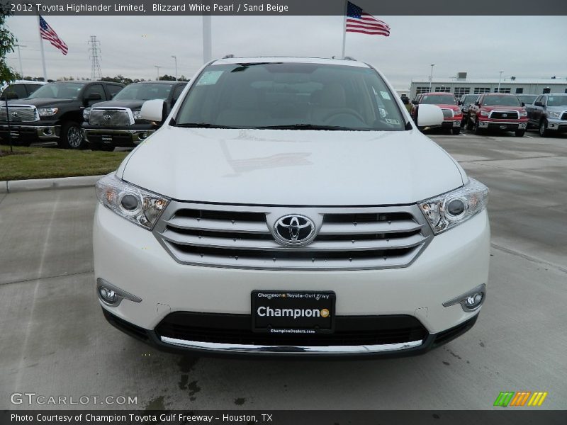 Blizzard White Pearl / Sand Beige 2012 Toyota Highlander Limited
