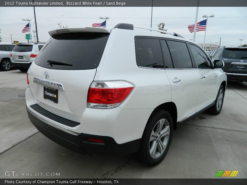 Blizzard White Pearl / Sand Beige 2012 Toyota Highlander Limited