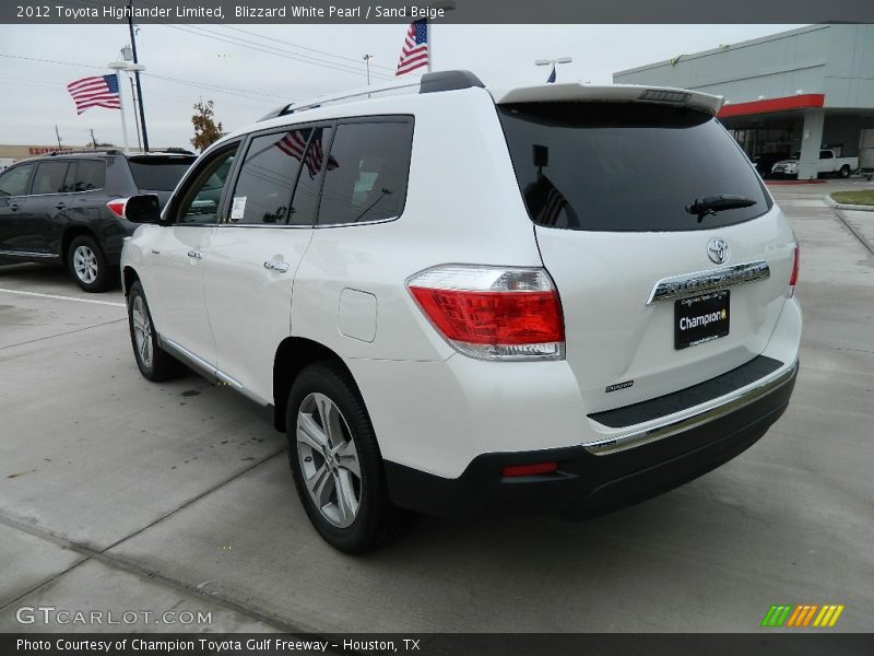 Blizzard White Pearl / Sand Beige 2012 Toyota Highlander Limited