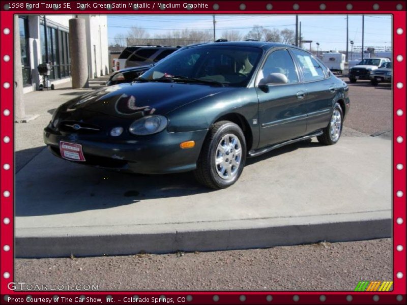 Dark Green Satin Metallic / Medium Graphite 1998 Ford Taurus SE