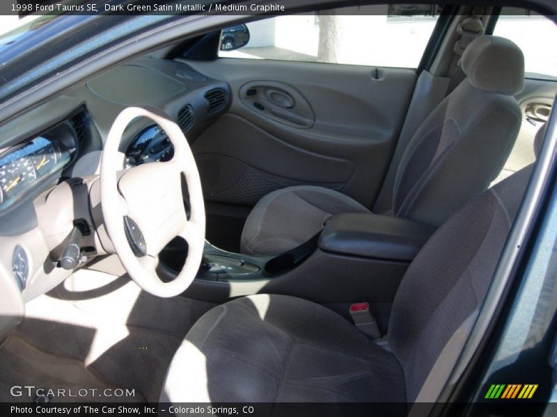 Dark Green Satin Metallic / Medium Graphite 1998 Ford Taurus SE