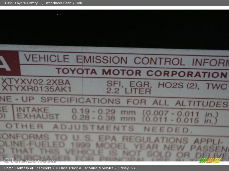 Woodland Pearl / Oak 1999 Toyota Camry LE
