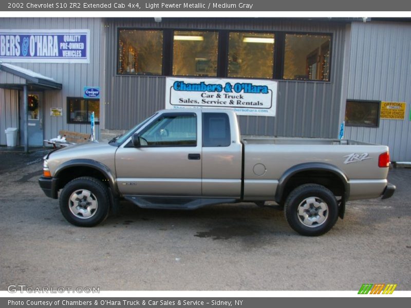 Light Pewter Metallic / Medium Gray 2002 Chevrolet S10 ZR2 Extended Cab 4x4