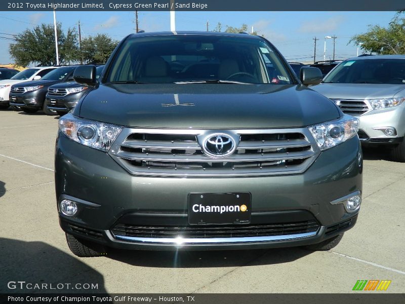 Cypress Green Pearl / Sand Beige 2012 Toyota Highlander Limited