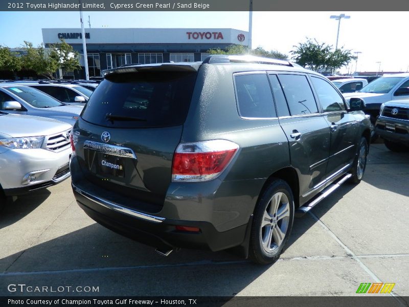 Cypress Green Pearl / Sand Beige 2012 Toyota Highlander Limited