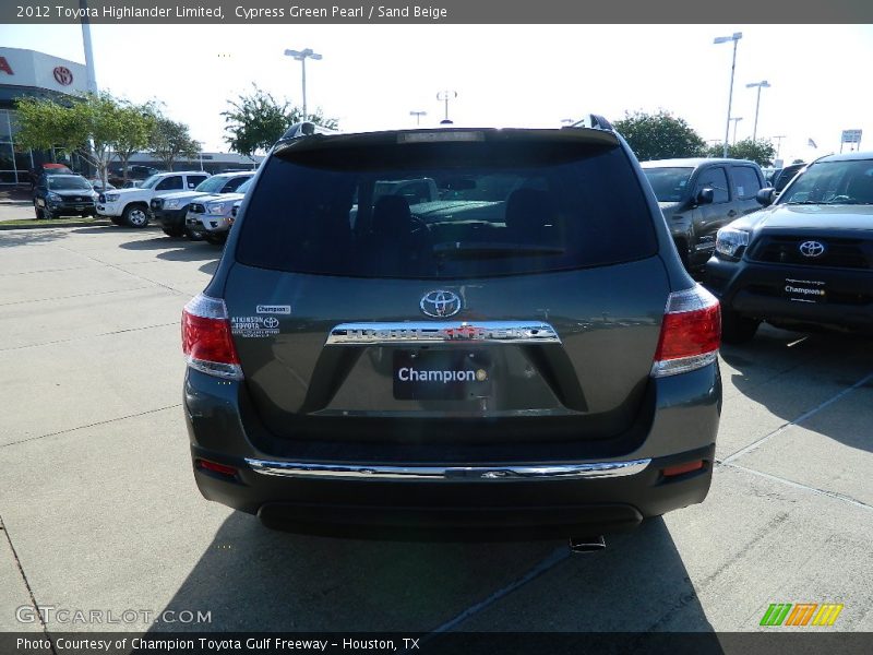 Cypress Green Pearl / Sand Beige 2012 Toyota Highlander Limited