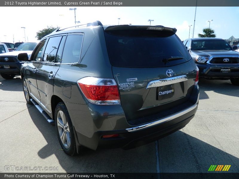Cypress Green Pearl / Sand Beige 2012 Toyota Highlander Limited