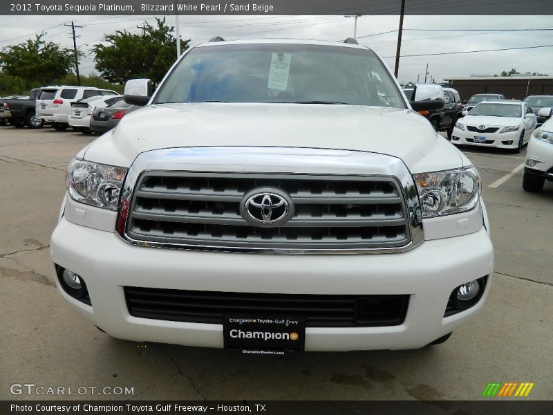 Blizzard White Pearl / Sand Beige 2012 Toyota Sequoia Platinum