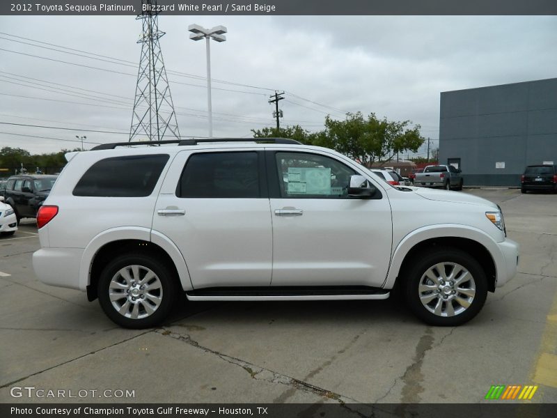 Blizzard White Pearl / Sand Beige 2012 Toyota Sequoia Platinum