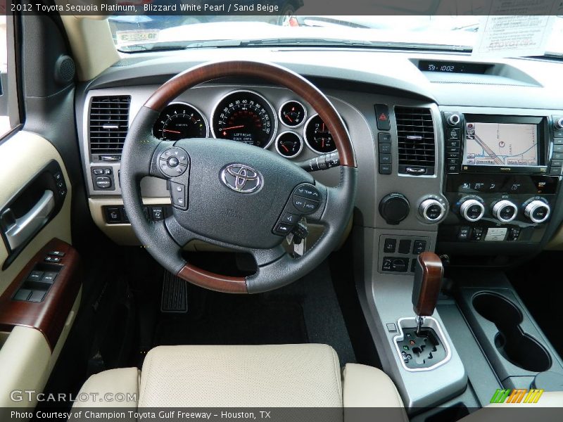 Blizzard White Pearl / Sand Beige 2012 Toyota Sequoia Platinum