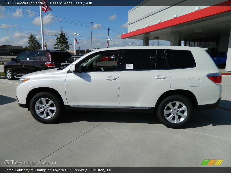 Blizzard White Pearl / Ash 2012 Toyota Highlander