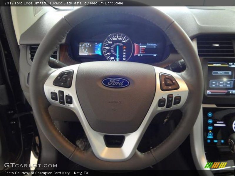 Tuxedo Black Metallic / Medium Light Stone 2012 Ford Edge Limited