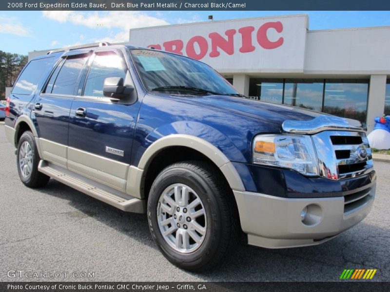 Dark Blue Pearl Metallic / Charcoal Black/Camel 2008 Ford Expedition Eddie Bauer