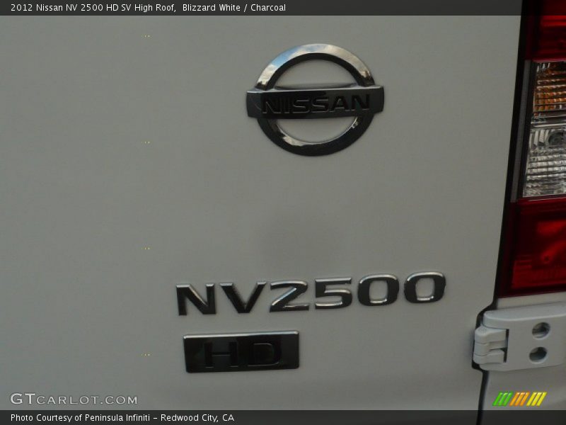 Blizzard White / Charcoal 2012 Nissan NV 2500 HD SV High Roof