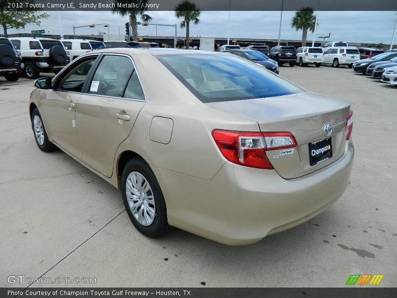 Sandy Beach Metallic / Ivory 2012 Toyota Camry LE
