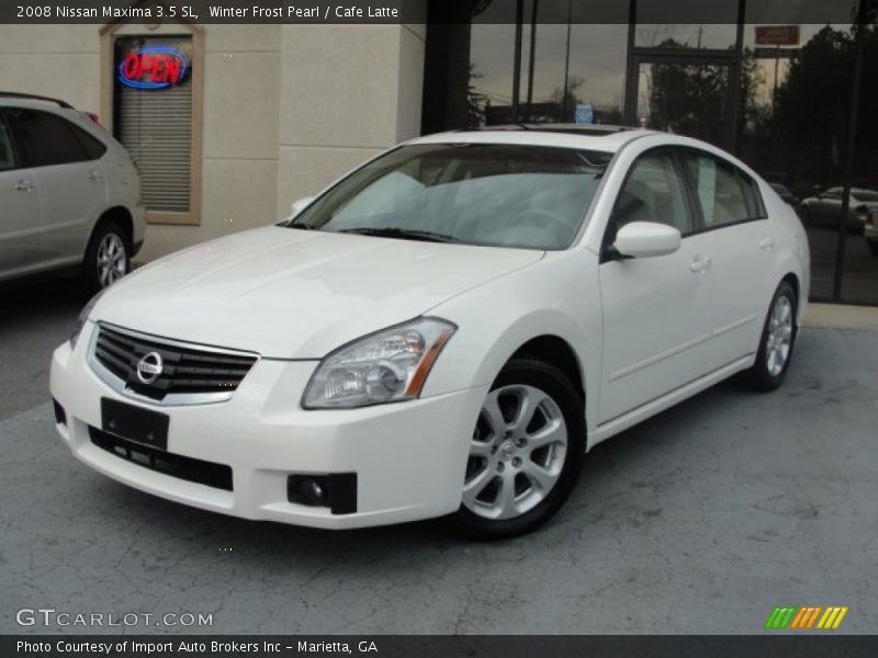 Winter Frost Pearl / Cafe Latte 2008 Nissan Maxima 3.5 SL
