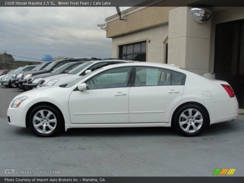 Winter Frost Pearl / Cafe Latte 2008 Nissan Maxima 3.5 SL