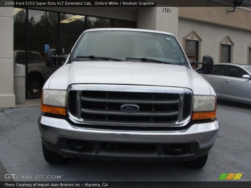 Oxford White / Medium Graphite 2000 Ford F250 Super Duty XLT Extended Cab