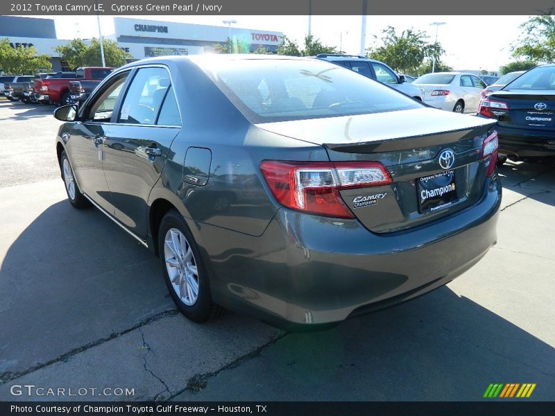 Cypress Green Pearl / Ivory 2012 Toyota Camry LE
