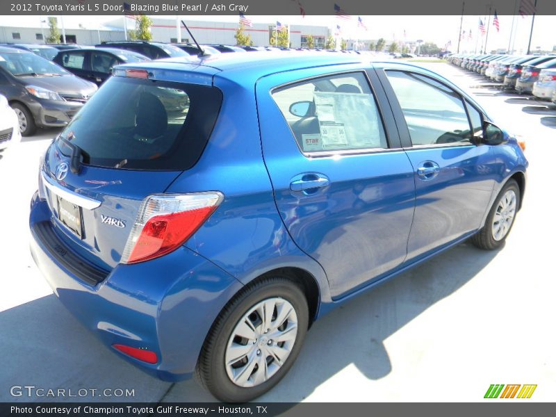 Blazing Blue Pearl / Ash Gray 2012 Toyota Yaris L 5 Door
