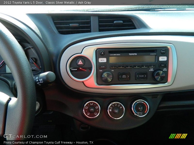 Classic Silver Metallic / Ash Gray 2012 Toyota Yaris L 5 Door