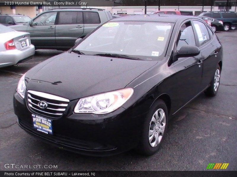 Ebony Black / Gray 2010 Hyundai Elantra Blue