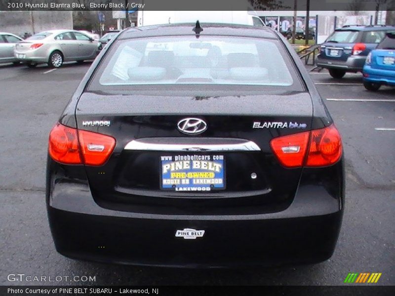 Ebony Black / Gray 2010 Hyundai Elantra Blue