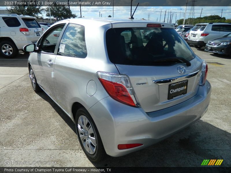 Classic Silver Metallic / Ash Gray 2012 Toyota Yaris LE 3 Door