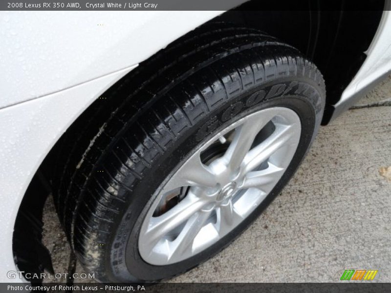 Crystal White / Light Gray 2008 Lexus RX 350 AWD