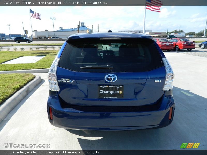 Blue Ribbon Metallic / Dark Gray 2012 Toyota Prius v Three Hybrid