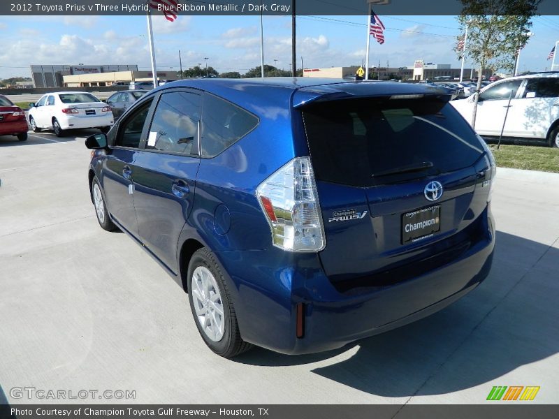 Blue Ribbon Metallic / Dark Gray 2012 Toyota Prius v Three Hybrid