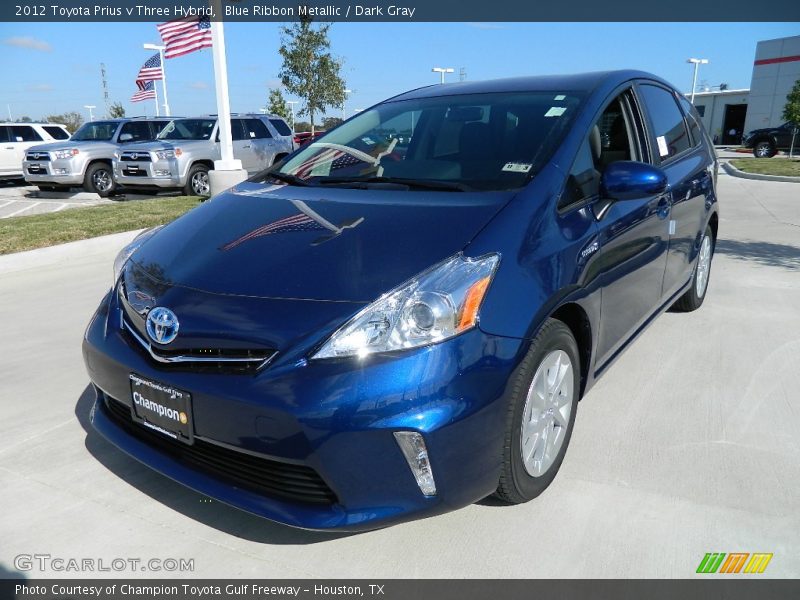 Blue Ribbon Metallic / Dark Gray 2012 Toyota Prius v Three Hybrid
