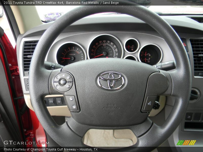 Barcelona Red Metallic / Sand Beige 2011 Toyota Tundra TRD CrewMax 4x4