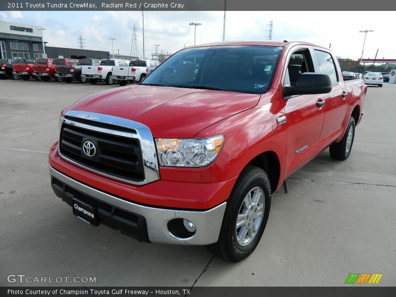 Radiant Red / Graphite Gray 2011 Toyota Tundra CrewMax