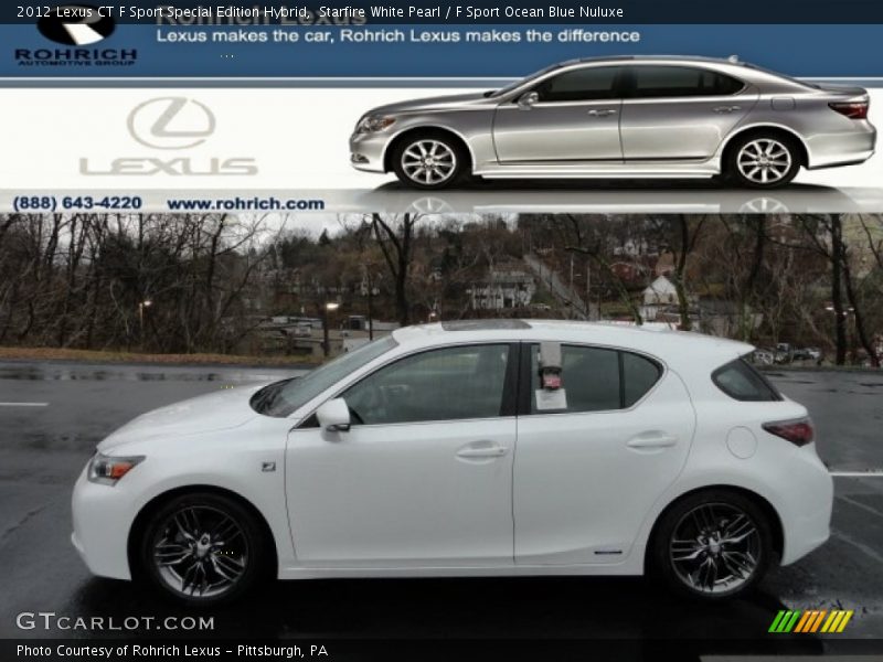 Starfire White Pearl / F Sport Ocean Blue Nuluxe 2012 Lexus CT F Sport Special Edition Hybrid