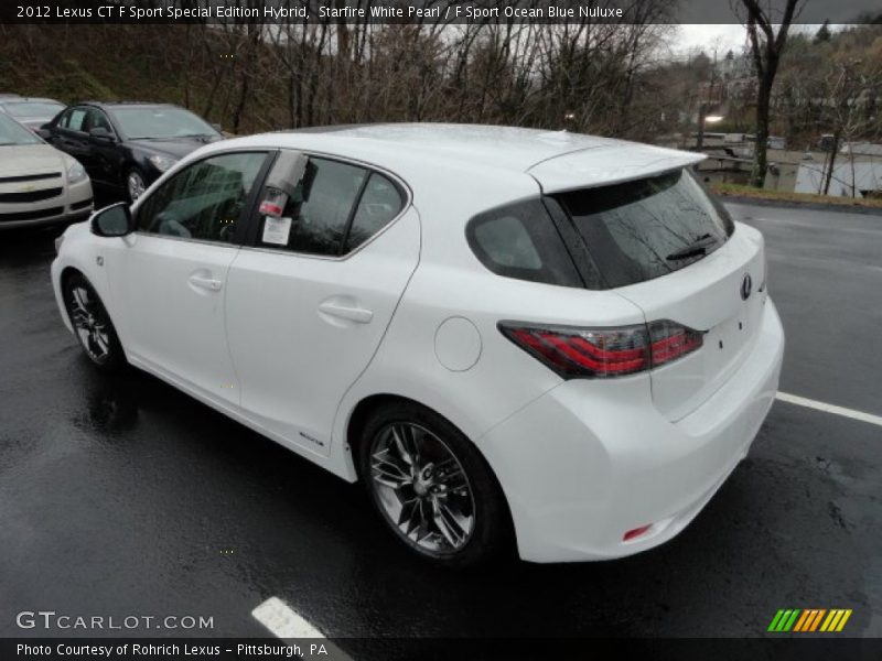 Starfire White Pearl / F Sport Ocean Blue Nuluxe 2012 Lexus CT F Sport Special Edition Hybrid