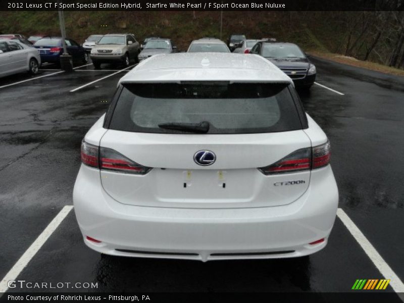 Starfire White Pearl / F Sport Ocean Blue Nuluxe 2012 Lexus CT F Sport Special Edition Hybrid