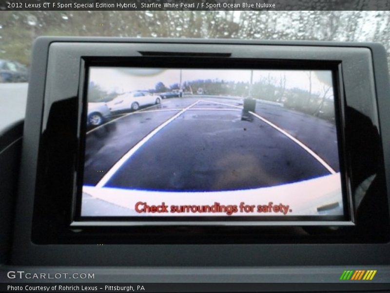 Rear view camera display - 2012 Lexus CT F Sport Special Edition Hybrid