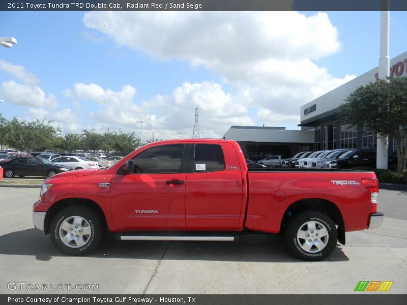 Radiant Red / Sand Beige 2011 Toyota Tundra TRD Double Cab