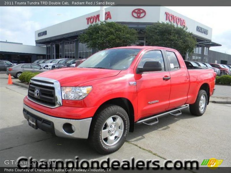 Radiant Red / Sand Beige 2011 Toyota Tundra TRD Double Cab