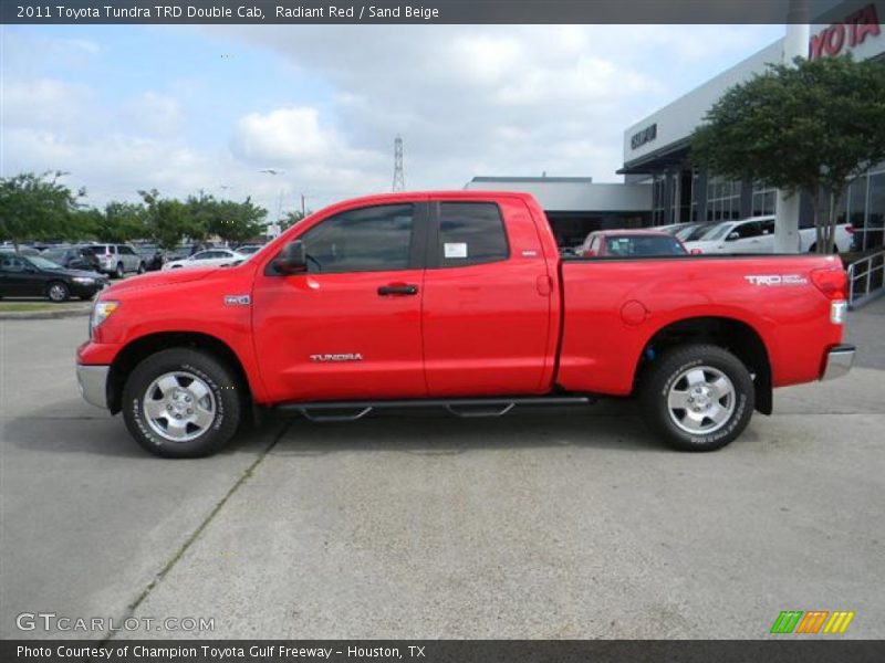Radiant Red / Sand Beige 2011 Toyota Tundra TRD Double Cab