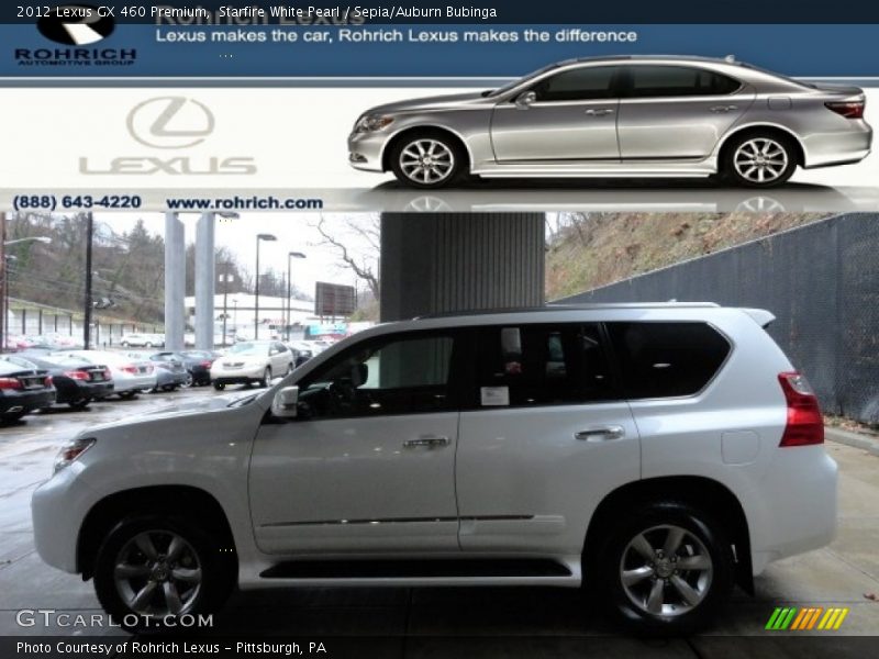 Starfire White Pearl / Sepia/Auburn Bubinga 2012 Lexus GX 460 Premium