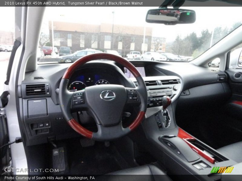 Tungsten Silver Pearl / Black/Brown Walnut 2010 Lexus RX 450h AWD Hybrid