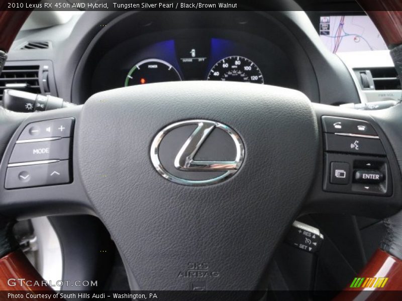 Tungsten Silver Pearl / Black/Brown Walnut 2010 Lexus RX 450h AWD Hybrid