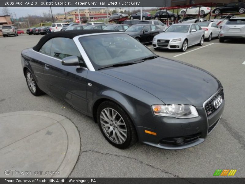 Meteor Grey Pearl Effect / Light Grey 2009 Audi A4 2.0T quattro Cabriolet